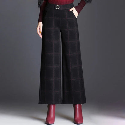 Belgravia Plaid Wide-Leg Trouser