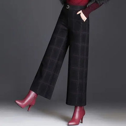 Belgravia Plaid Wide-Leg Trouser